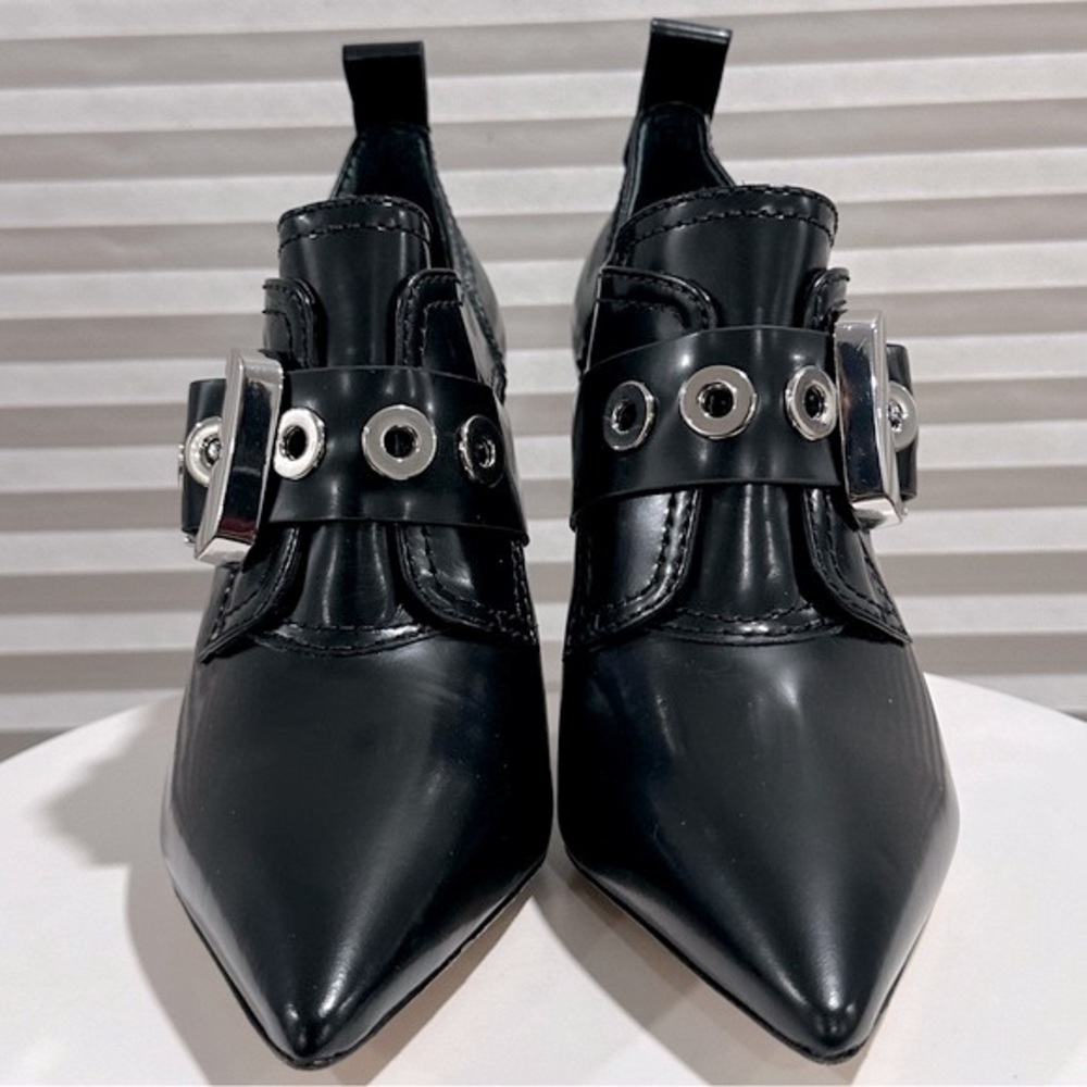 🌹LARROUDE🌹 Stewart Bootie In Black Leather Size: 6.5 - Picture 7 of 14